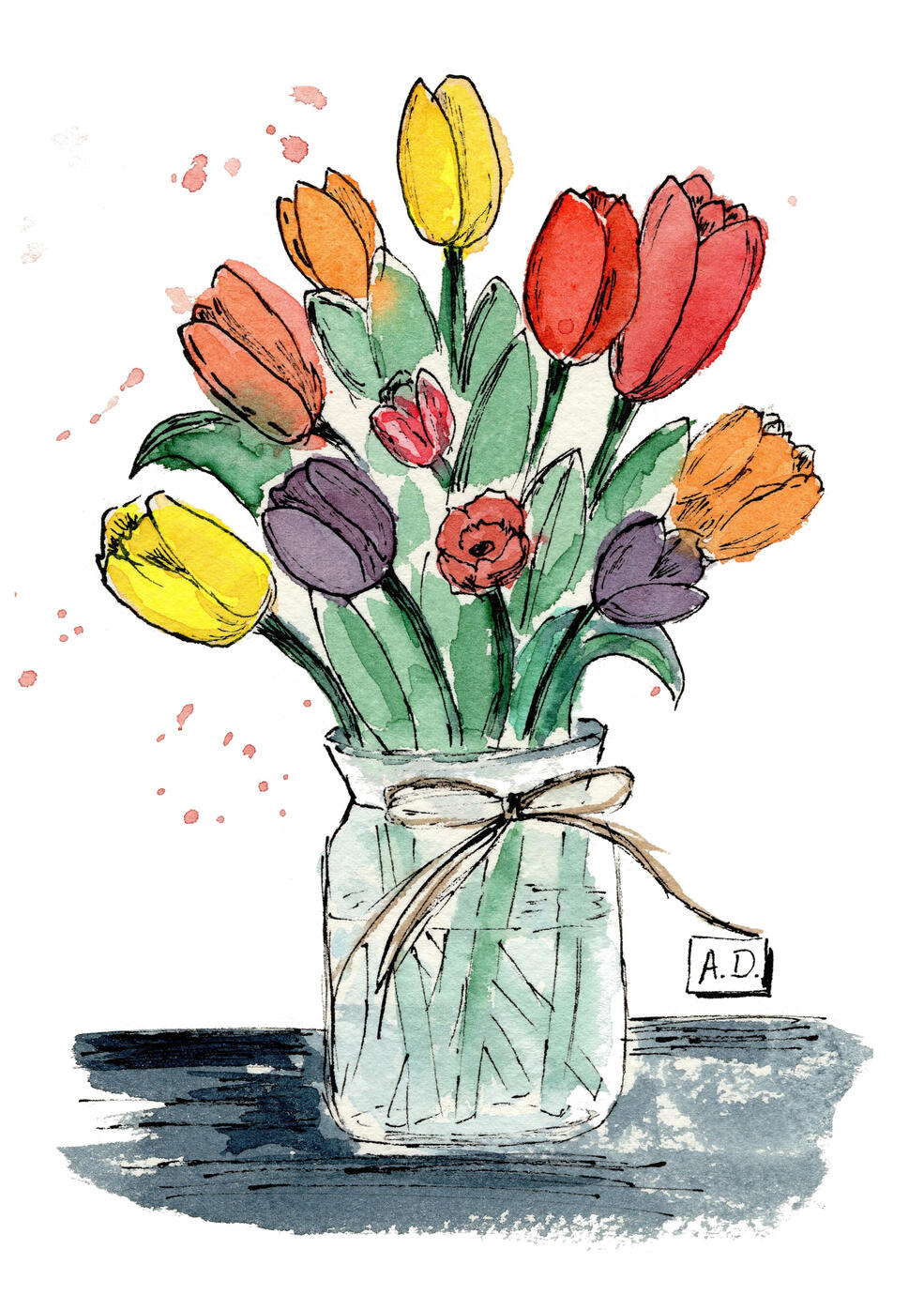Vase with tulips